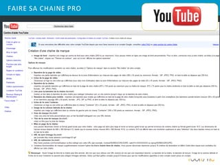 FAIRE SA CHAINE PRO
 