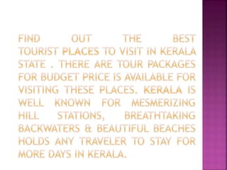 Tourist places in kerala | PPTX