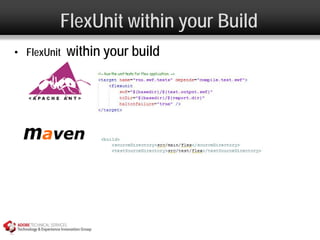 FlexUnit within your Build
• FlexUnit   within your build
 