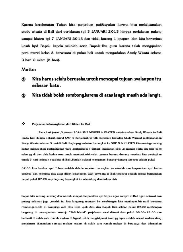 Makalah Stady Tour Ke Baliii