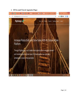 Page | 12
 OTAs and Travel Agencies Page:
 
