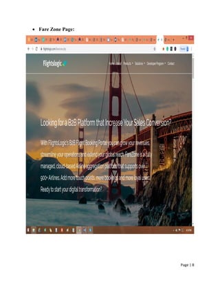 Page | 8
 Fare Zone Page:
 