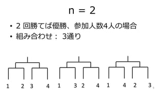 n = 2
? 2 ؄٤ƤЃ١μ4ˤΈ
? MߺϤ碌 3ͨ
91 2 3 4 1 3 2 4 1 4 2 3
 