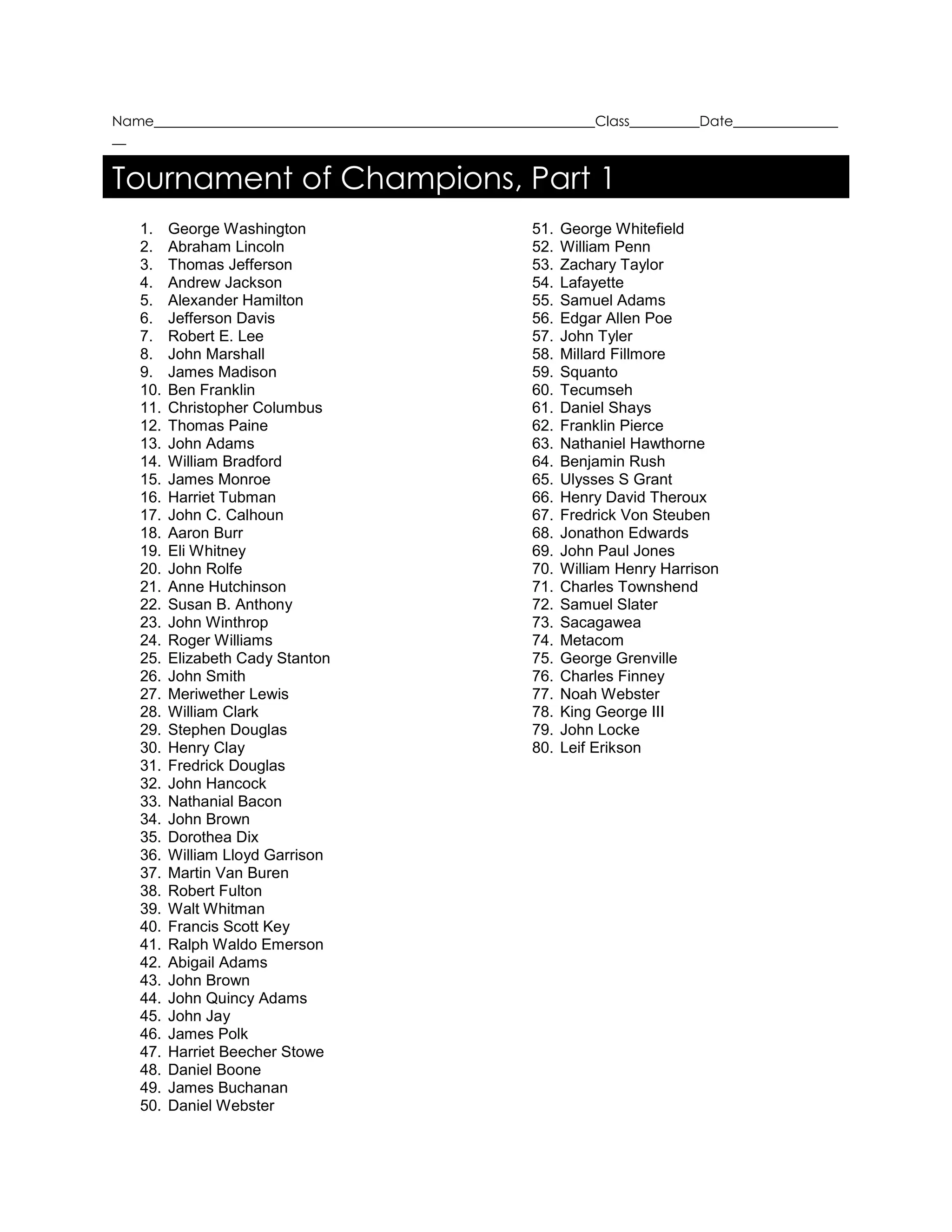 Tournament of Champions 1 PDF
