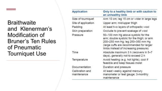 Braithwaite
and Klenerman’s
Modification of
Bruner’s Ten Rules
of Pneumatic
Tourniquet Use
 