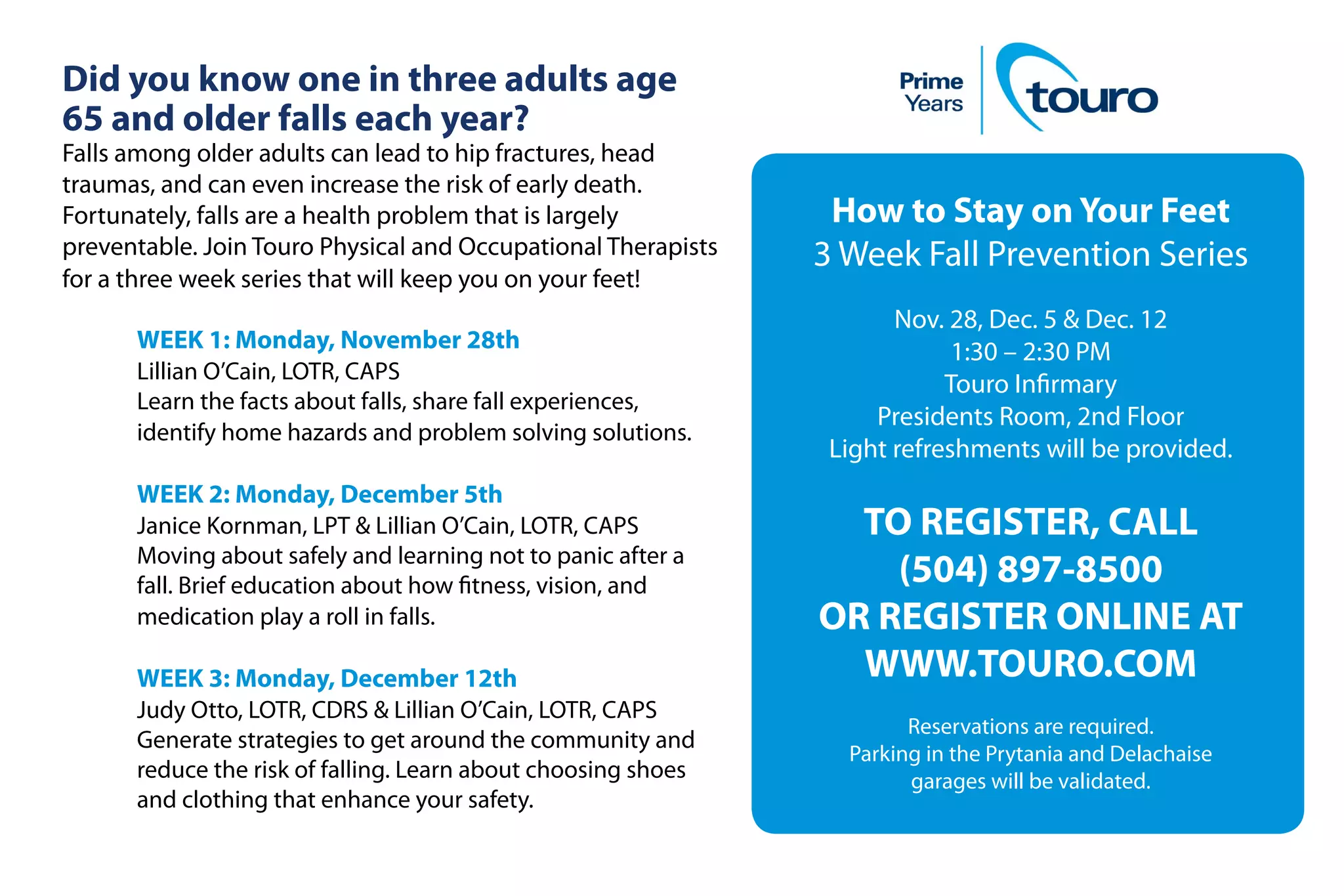 Touro Fall Prevention Series