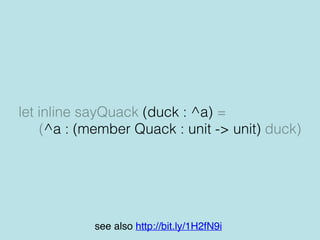 func main() {
donald := Donald{}
sayQuack(donald)
bird := Bird{}
sayQuack(bird)
}
see also http://bit.ly/1ER5zVs
 