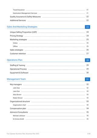 Tour OperatorbBusiness Plan Example | Upmetrics | PDF