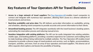 Integration Tour Operators Tour Operators API | Tour API Integration | Tour Software | PPTX