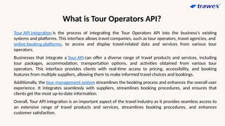 Integration Tour Operators Tour Operators API | Tour API Integration | Tour Software | PPTX