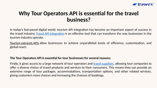Integration Tour Operators Tour Operators API | Tour API Integration | Tour Software | PPTX