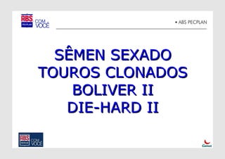 SÊMEN SEXADO TOUROS CLONADOS BOLIVER II DIE-HARD II 