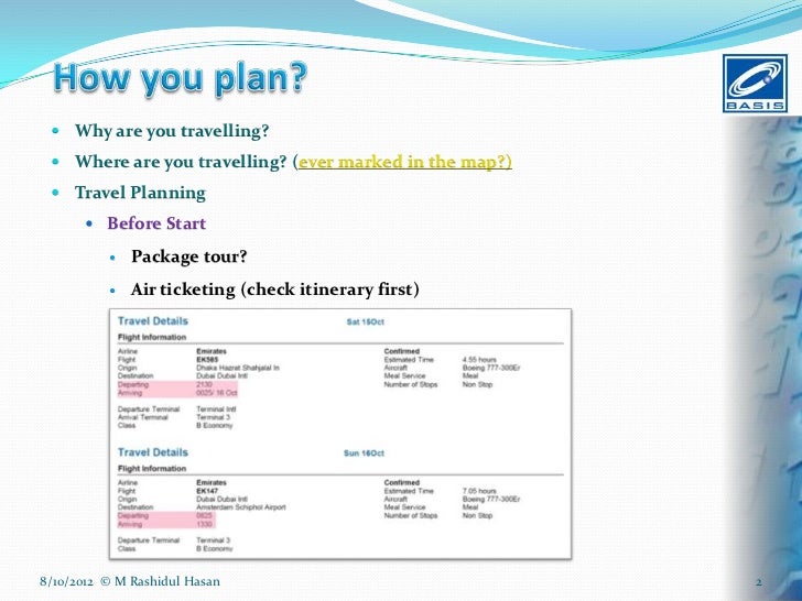 tour plan
