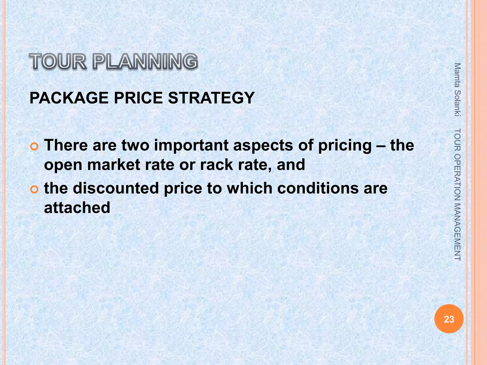 Tour planning | PPTX