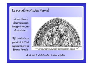 Le portail de Nicolas Flamel
Nicolas Flamel,
libraire avait son
échoppe à coté, rue
des écrivains.
Il fit construire ce
po...