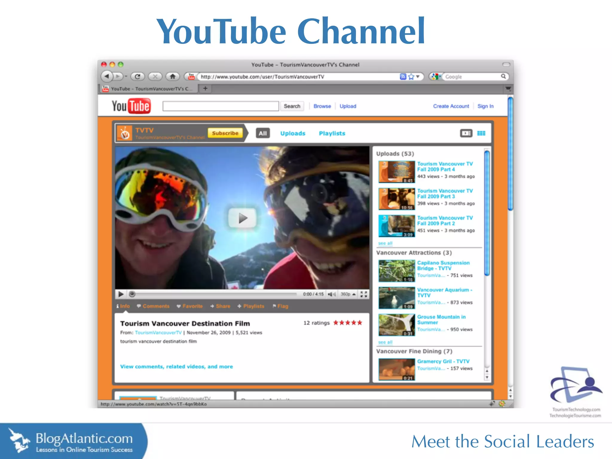 YouTube Channel




              Meet the Social Leaders
 