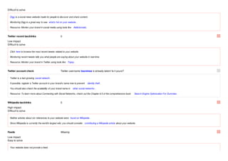 Low impact
Difficult to solve

  Digg is a social news website made for people to discover and share content.

  Monitoring Digg is a great way to see what's hot on your website .

  Resource: Monitor your brand in social media using tools like Addictomatic.


Twitter recent backlinks                             0

Low impact
Difficult to solve

  Click here to browse the most recent tweets related to your website.

  Monitoring recent tweets tells you what people are saying about your website in real-time.

  Resource: Monitor your brand in Twitter using tools like Topsy .


Twitter account check                                Twitter username toursinsa is already taken! Is it yours?

  Twitter is a fast-growing social network .

  If possible, register a Twitter account in your brand's name now to prevent   identity theft .

  You should also check the availability of your brand name in   other social networks .

  Resource: To learn more about Connecting with Social Networks, check out the Chapter 6.5 of the comprehensive book           Search Engine Optimization For Dummies .


Wikipedia backlinks                                  0

High impact
Difficult to solve

  Neither articles about nor references to your website were found on Wikipedia .

  Since Wikipedia is currently the world's largest wiki, you should consider contributing a Wikipedia article about your website.


Feeds                                                Missing

Low impact
Easy to solve

  Your website does not provide a feed.
 