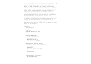 name registration records. This information is available "as is,"
and we do not guarantee its accuracy. By submitting a whois
query, you agree that you will use this data only for lawful
purposes and that, under no circumstances will you use this data
to: (1) enable high volume, automated, electronic processes that
stress or load this whois database system providing you this
information; or (2) allow,enable, or otherwise support the
transmission of mass, unsolicited, commercial advertising or
solicitations via facsimile, electronic mail, or by telephone to
entitites other than your own existing customers.       The
compilation, repackaging, dissemination or other use of this data
is expressly prohibited without prior written consent from this
company. We reserve the right to modify these terms at any
time. By submitting an inquiry, you agree to these terms of usage
and limitations of warranty.       Please limit your queries to 10 per
minute and one connection.


Registrant:
   jacqui gilchrist
   winston place
   green point
   cape town, western cape       8005
   ZA


   Registrar: NAMESDIRECT
   Domain Name: TOURSINSA.COM
        Created on: 18-MAY-07
        Expires on: 18-MAY-10
        Last Updated on: 03-MAY-09


   Administrative, Technical Contact:
        gilchrist, jacqui     jacquigil@gmail.com
        winston place
        green point
        cape town, western cape     8005
        ZA
        0027825981264



   Domain servers in listed order:
        NS1.GARTH-MEYER.COM
        NS2.GARTH-MEYER.COM
 