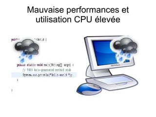 Mauvaise performances et
 utilisation CPU élevée
 