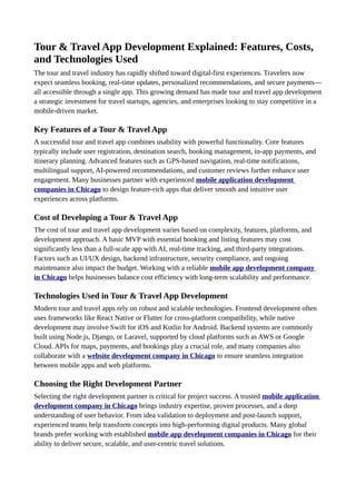 Tour & Travel App Development Explained- Features, Costs, and ...