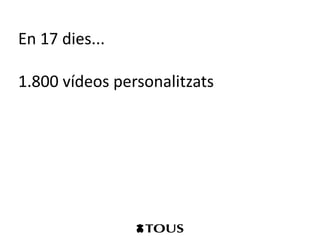 En 17 dies...

1.800 vídeos personalitzats
 