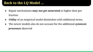 Lq Model To use or not to use the LQ model at “high” radiation doses | PDF