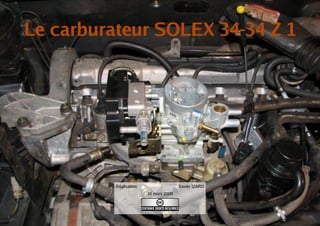 Le carburateur SOLEX 34-34 Z 1
Réalisation: Xavier IZARD
30 mars 2009
 