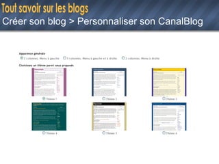 Créer son blog > Personnaliser son CanalBlog 