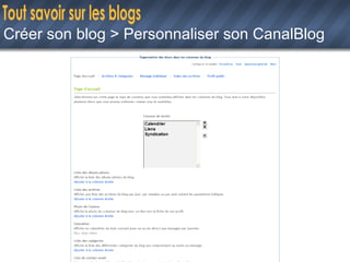 Créer son blog > Personnaliser son CanalBlog 