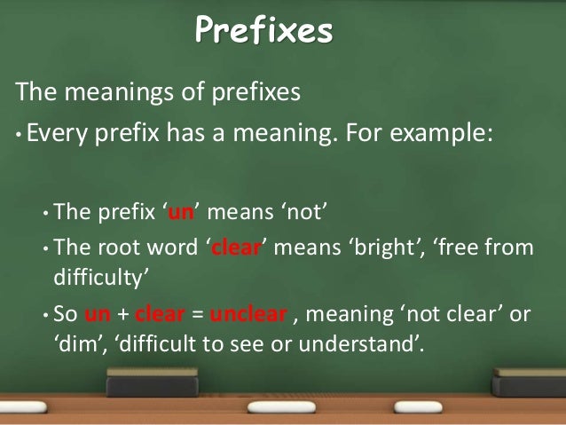Root word, Prefix and Suffix.