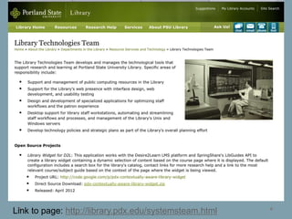 Link to page: http://library.pdx.edu/systemsteam.html
 