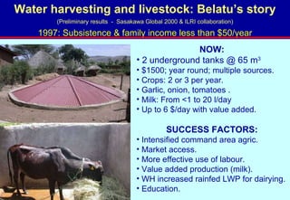 Toward a LWP assessment methodology: a contribution to the Karkheh CPWF workshop