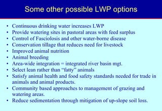 Toward a LWP assessment methodology: a contribution to the Karkheh CPWF workshop