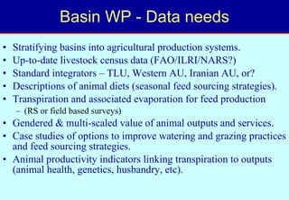 Toward a LWP assessment methodology: a contribution to the Karkheh CPWF workshop