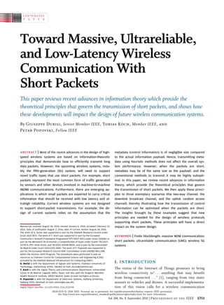 Toward Massive, Ultrareliable, and Low-Latency Wireless Communication ...