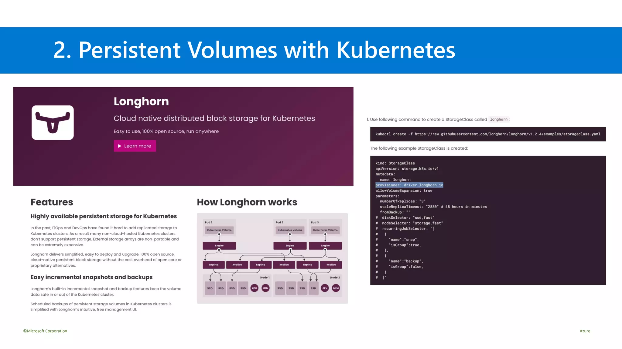 ©Microsoft Corporation Azure
2. Persistent Volumes with Kubernetes
 
