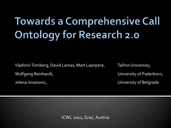 Towards A Comprehensive Call Ontology For Research 2 0