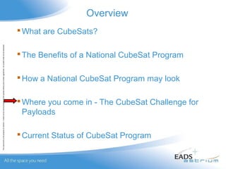 Towards a National Cubesat Program