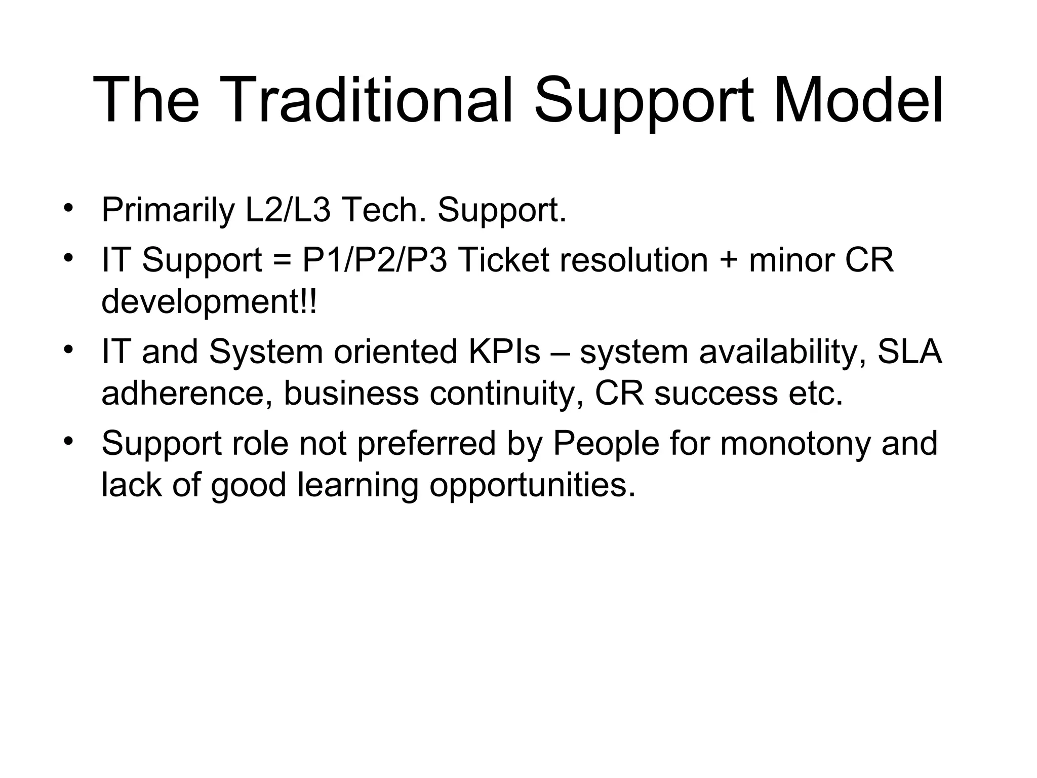 Towards an it support model | PPT