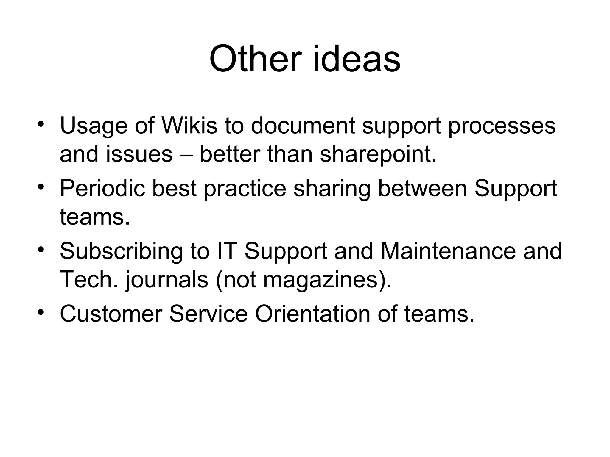 Towards an it support model | PPT
