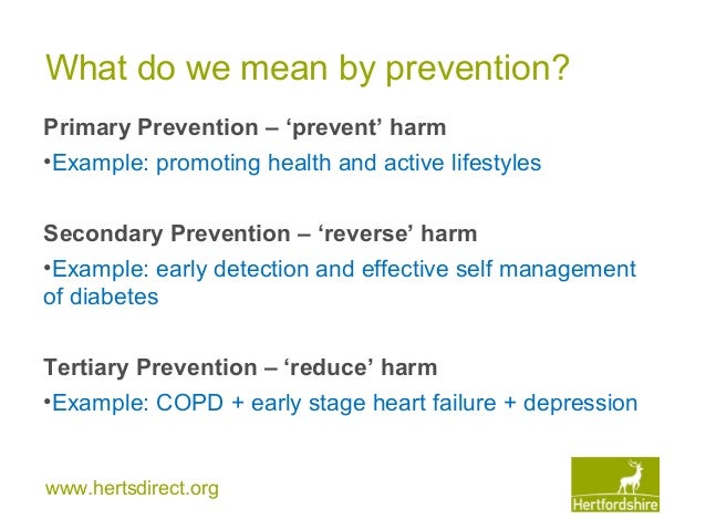 Towards a whole system strategy on prevention