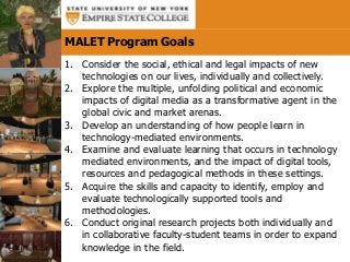 MALET Curriculum
Table 3: Elective Types
Program Courses Other Courses Practicum
• Game Based Learning • Individualized St...