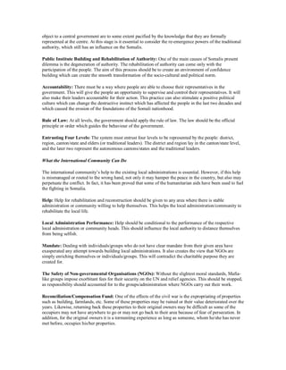 Towards Decentralisation Structures Puntland Experiment