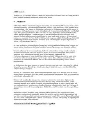 Towards Decentralisation Structures Puntland Experiment