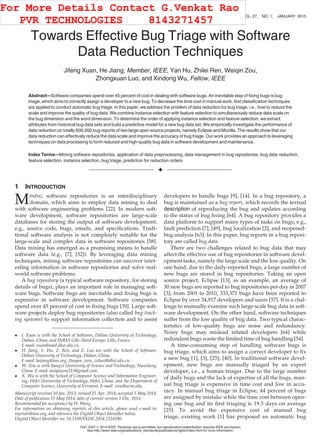 Towards effective bug triage with software data reduction techniques | PDF
