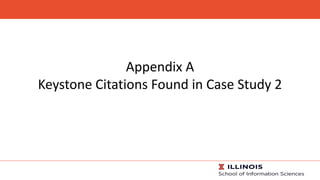 Appendix A
Keystone Citations Found in Case Study 2
 