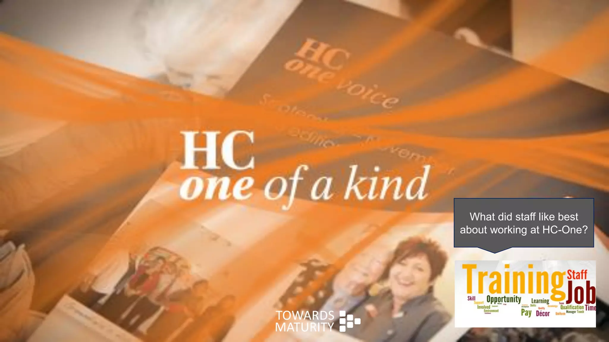 What did staff like best
about working at HC-One?
 