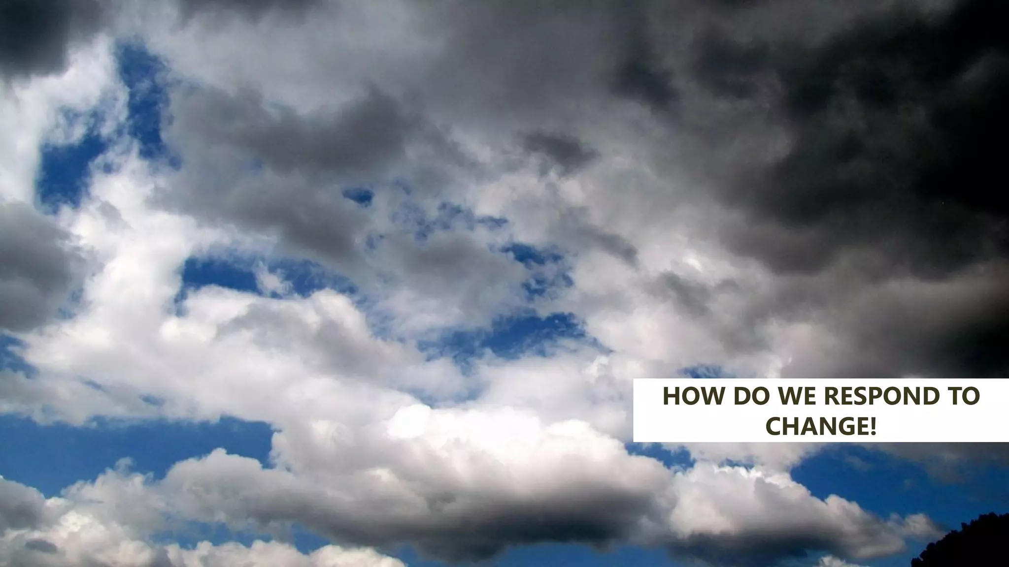 HOW DO WE RESPOND TO
CHANGE!
 