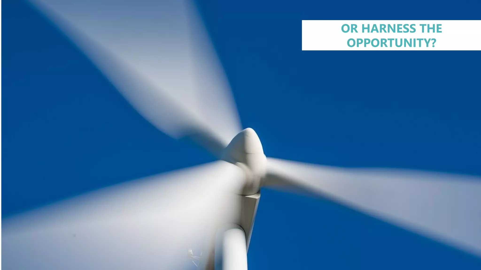 OR HARNESS THE
OPPORTUNITY?
 