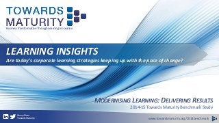 Business Transformation Through Learning Innovation 
LEARNING INSIGHTS 
Are today’s corporate learning strategies keeping ...